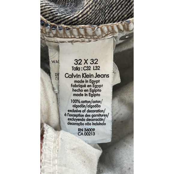 Calvin Klein Men's Blue Relaxed Straight Easy Fit Jeans W32  x L32 100% Cotton - Picture 5 of 11